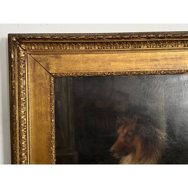 English Antique English Oil Painting of a Collie by Florence Jay, Early 20th Century For Sale - Image 3 of 8