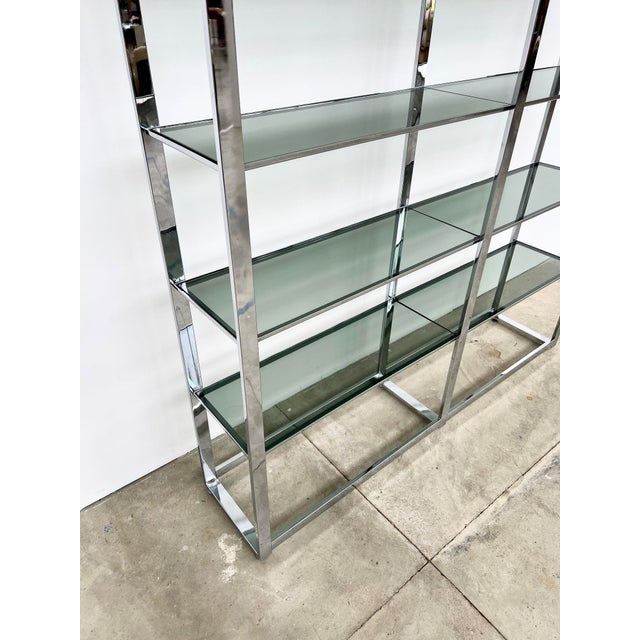 Italian Chrome and Smoked Glass Bookcase, 1970s For Sale - Image 13 of 16