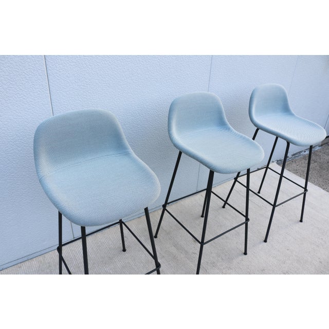 Danish Modern Iskos-Berlin for Muuto Fiber Bar Stools With Backrest - Set of 3 For Sale - Image 14 of 18