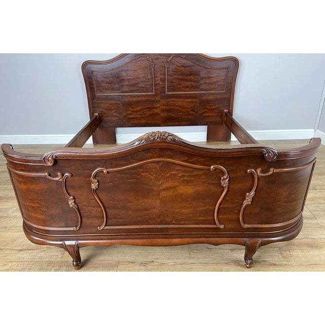 Vintage French Louis XVI King Size Bed Frame with Carved Headboard For Sale - Image 4 of 18