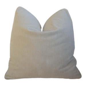 Neutral Creamy Velvety-Chenille Feather/Down Pillow