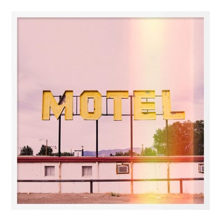 Motel by Christine Flynn in White Framed Paper, Small Art Print For Sale