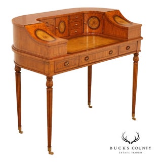 Maitland Smith Regency Style Satinwood Carlton House Writing Desk For Sale