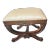 Regency Hollywood Walnut Carved Upholstered Stool Bench For Sale