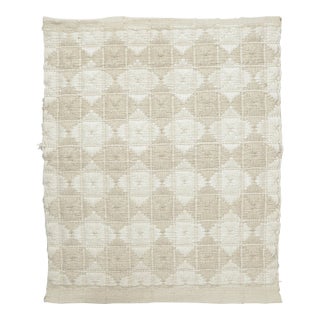 Contemporary Gift-Sized Cotton Flatweave in Beige by Rug & Kilim, India For Sale
