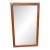 Vintage Henredon Style Campaign Wall Mirror With Brass Accents on Wood For Sale