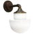 1950s Vintage Industrial White Opaline Glass, Brass, and Cast Iron Sconce For Sale - Image 5 of 9