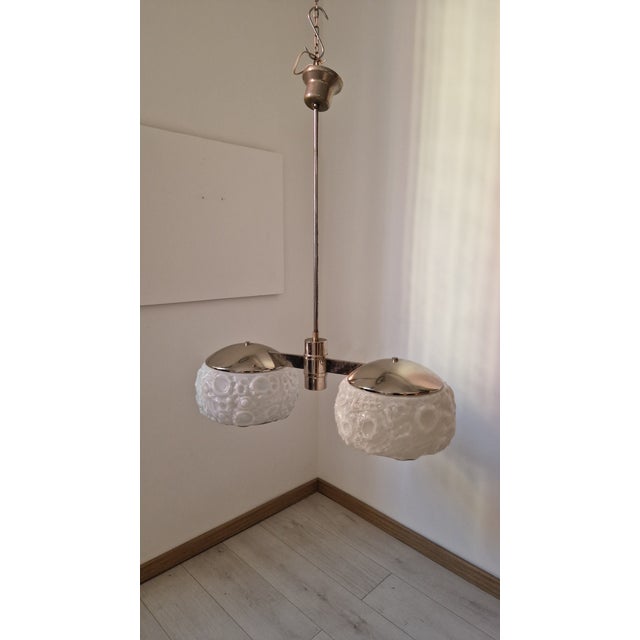 Glass Osso Double-Light Chandelier from Mazzega Murano, 1960s For Sale - Image 6 of 18