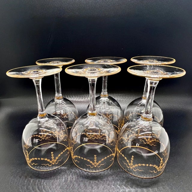 Antique Louis XVI Glasses from Baccarat, 1890s, Set of 6 For Sale - Image 5 of 11