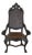 Rustic Spanish Style Hand Carved Wood and Embossed 2 Colors Leather Chair For Sale