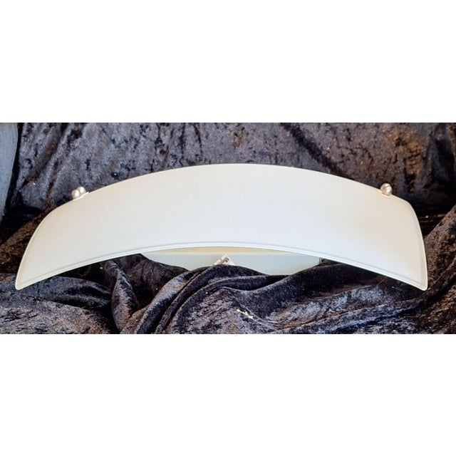 1990s Vintage Ceiling Lamp with a Curved White Glass Pane by Honsel, 1990s For Sale - Image 5 of 8