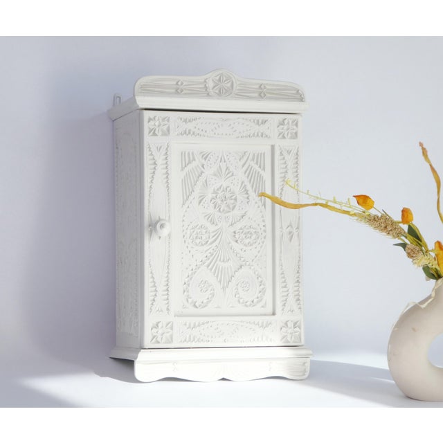 Wood Carved Medicine Cabinet with Glass Shelves, 1920s For Sale - Image 11 of 11