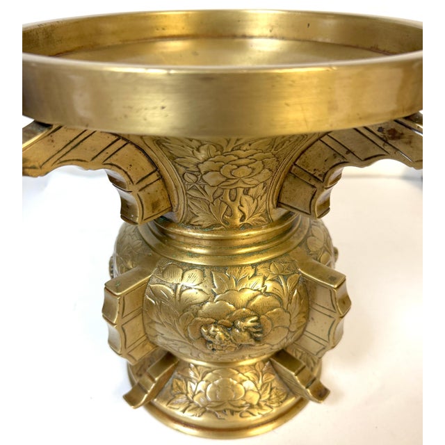Pair of Monumental Meiji Period Gilt Metal Censors/ Vases For Sale - Image 17 of 18
