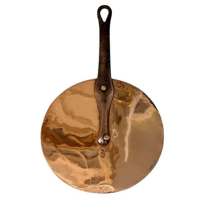 Metal Vintage French Flat Copper Lids - Set of 6 For Sale - Image 7 of 9