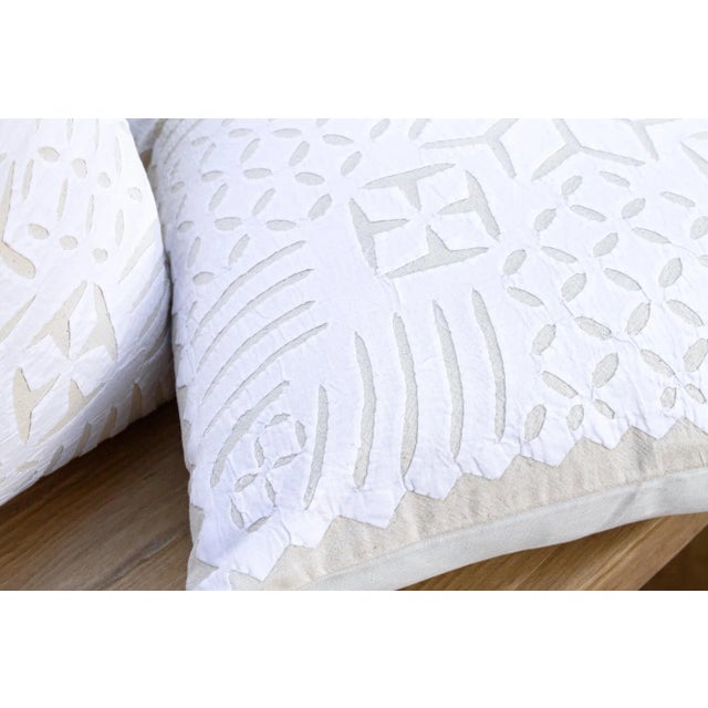 Heritage, Pair of Appliqué Pillow Covers For Sale In Los Angeles - Image 6 of 8