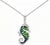 Contemporary Late 20th Century 14K White Gold Seahorse Tsavorite Sapphire Pendant Estate by EFFY For Sale - Image 3 of 3