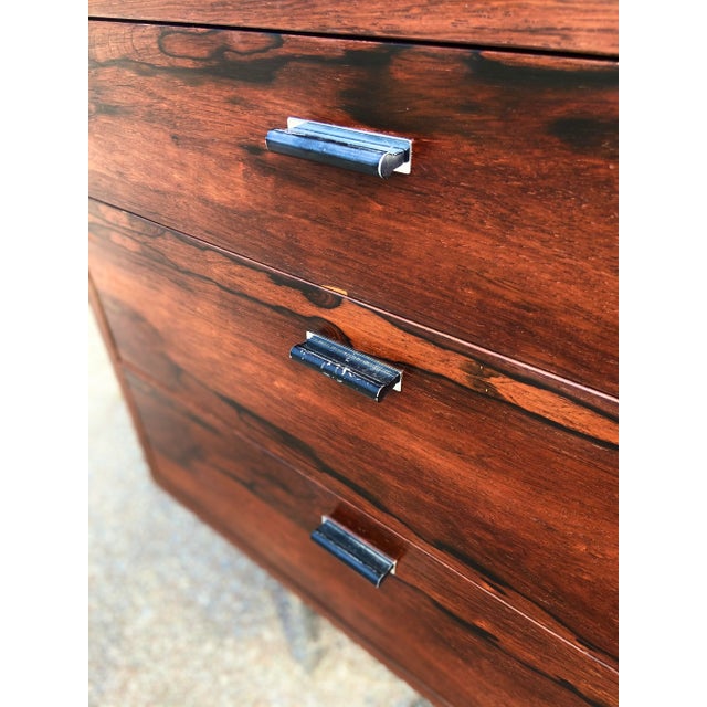 Rosewood Lowboy Dresser or Credenza With Chrome | in the Style of Founders For Sale - Image 10 of 12