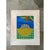 This vintage geometric abstract drawing, executed in oil crayon on paper, balances bold color fields against precise...
