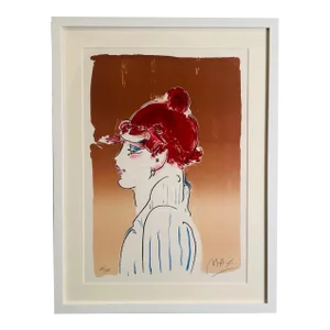 Peter Max Color Silkscreen Girl From Ibiza Hand Signed , Numbered & Framed 1981