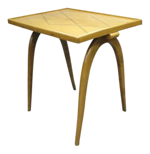 Belgian Inlaid Sycamore Side Table Attributed to Alfred Chambon