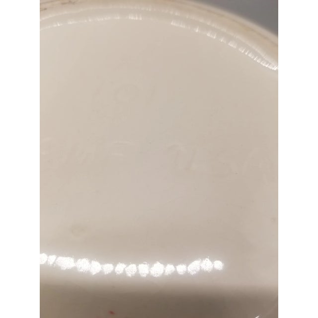 Mid-Century Modern Vintage California Pottery MCM Covered Candy Dish Pink and Ivory Fan Top For Sale - Image 3 of 4