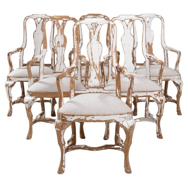 20th Century Swedish Rococo Revival Wood Patinated Dining Chairs - Set of 3 For Sale - Image 15 of 18