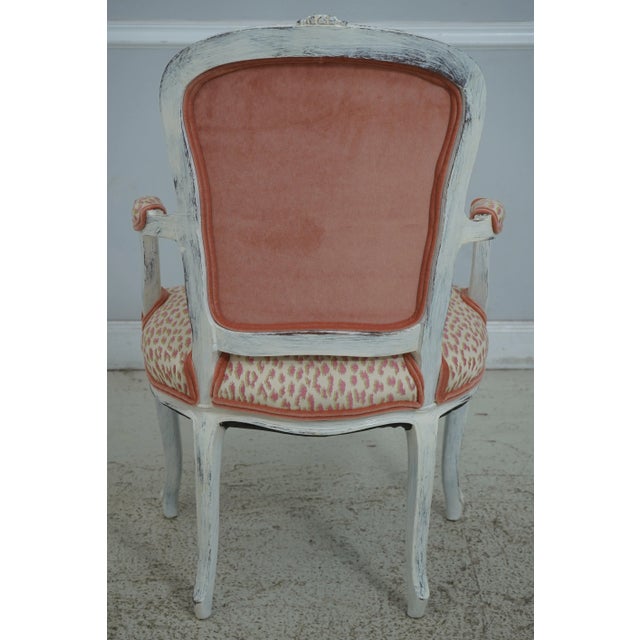 Pair Newly Upholstered French Louis XV Armchairs For Sale - Image 4 of 12
