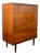 Mid Century Danish Modern Highboy Dresser Walnut 4 Drawer Danish MCM Vintage 60s For Sale