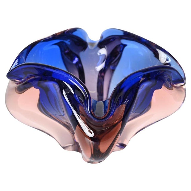 Pink and Blue Sommerso Murano Glass Bowl form Fratelli Toso, Italy, 1960s For Sale - Image 18 of 18