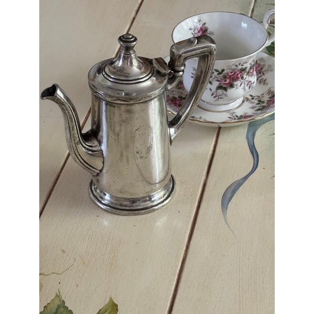 Metal Antique SilverPlate Teapot N. Plaza Hotel For Sale - Image 7 of 12