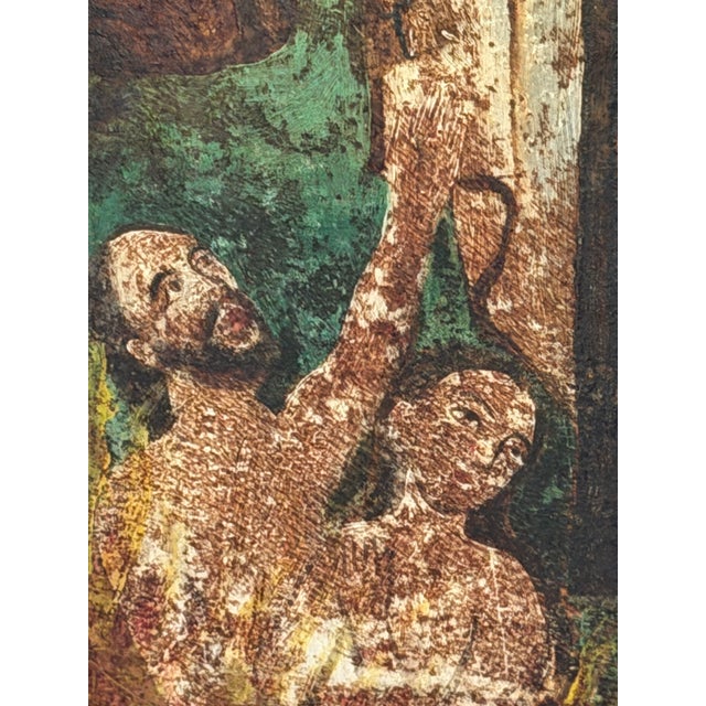 19th Century 1805 Spanish Colonial Retablo of Our Lady of Mount Carmel With Souls in Purgatory – Painted Wood Devotional Panel For Sale - Image 5 of 8