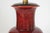 Vintage Frederick Cooper Asian Style Dark Red Ceramic and Wood Table Lamp W/ Floral Motif For Sale In Milwaukee - Image 6 of 13