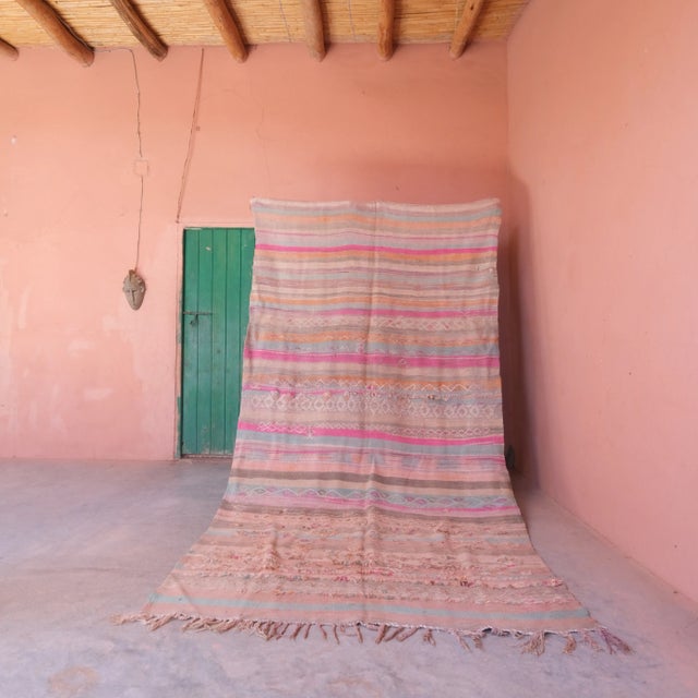 1980s Striped Vintage Flatweave Rug - 10.1 X 5.22 Ft For Sale - Image 10 of 10