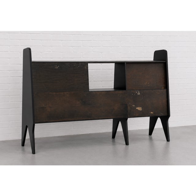 Italian Mid Century Modern Extra-Long Wall Unit in Black Lacquer — Gio Ponti Inspired For Sale - Image 14 of 14