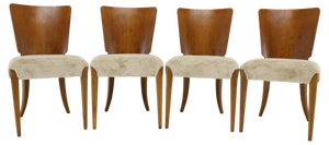 Vintage H-214 Dining Chairs by Jindrich Halabala for Up Závody, 1950s, Set of 4