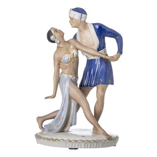 Porcelain Group by Rodolfo Valentino and Vilma Bank for Royal Dux For Sale
