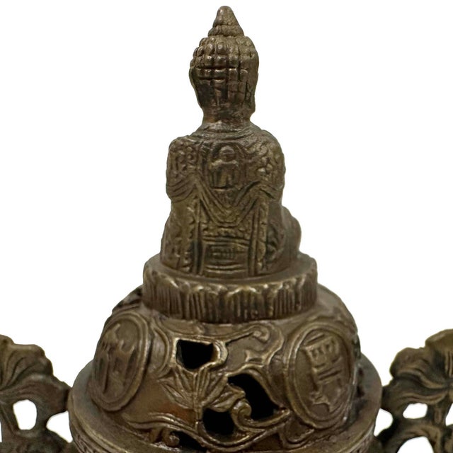 Mid 20th Century Tibetan Buddhist Tripod Incense Burner (Censer) For Sale - Image 11 of 18