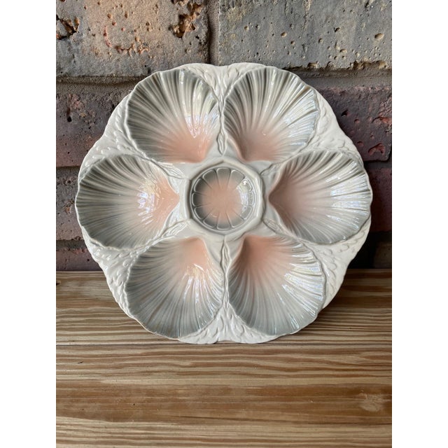 1920s French Sarreguemines Majolica Oyster Plate For Sale - Image 11 of 11