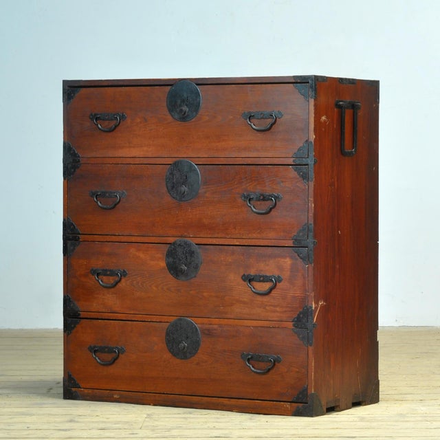 Japanese Tansu Chest of Drawers, 1870s For Sale - Image 3 of 15