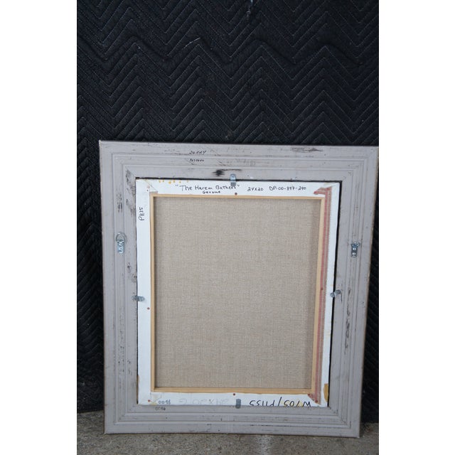 Mid 20th Century The Harem Bathhouse Nude Hookah Smoking Oil Painting After Jean Leon Gerome 31" For Sale - Image 11 of 12