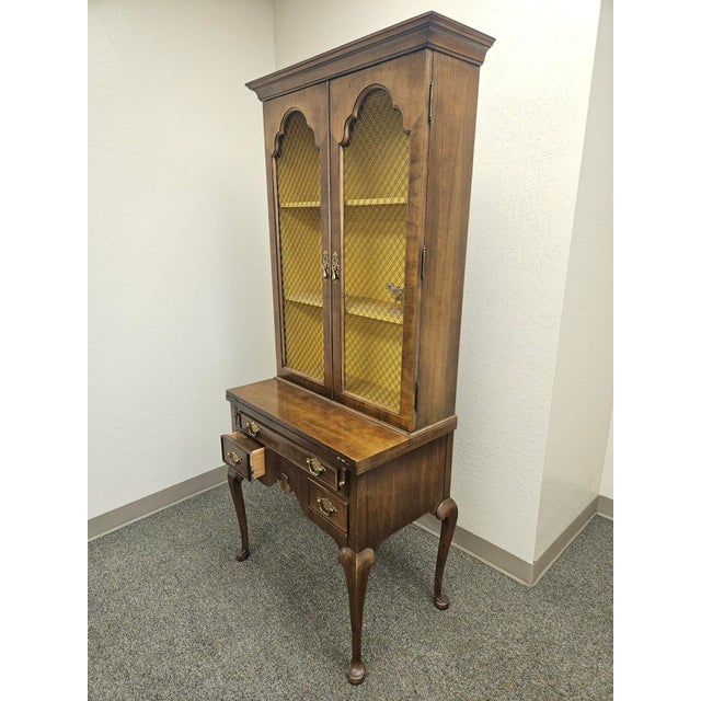 Brown 1980s Century Furniture Traditional Secretary Desk With Folding Writing Surface. For Sale - Image 8 of 18