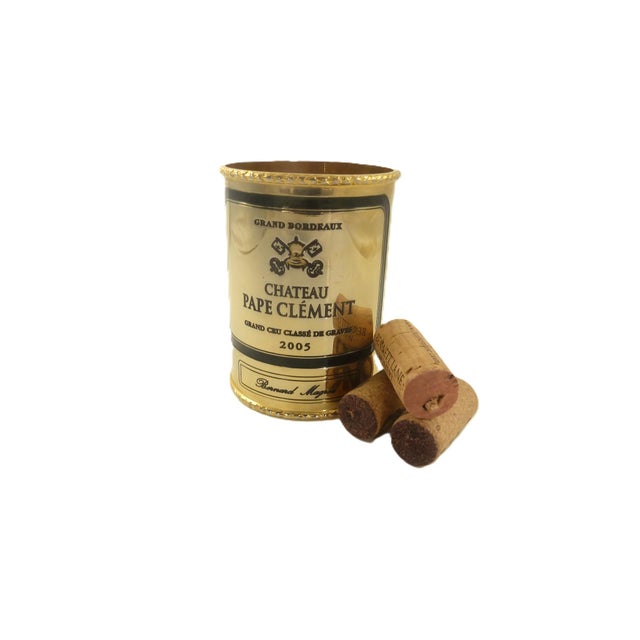 Metal Vintage French Silver-Plate Wine Sleeve, Commemorating 2005 Château Pape Clément Bordeaux For Sale - Image 7 of 12