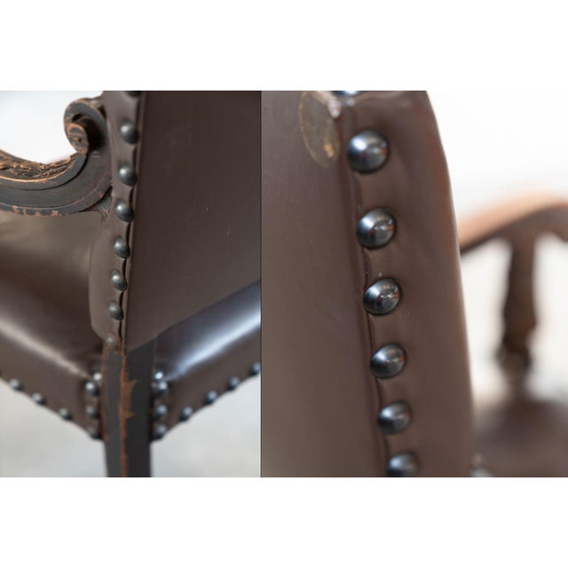 Early 19th Century 19th Century Beechwood, Metal, and Leather Throne, 1800s For Sale - Image 5 of 14