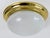 Gold Vintage Brass and Opaline Glass Flush Mount, Germany, 1970 For Sale - Image 8 of 18