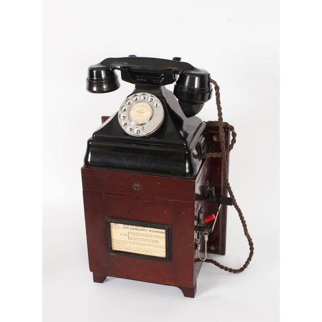 Plastic Vintage Black Bakelite Rotary Wall Cradle Telephone and Dictograph, 1940s, Set of 2 For Sale - Image 7 of 17