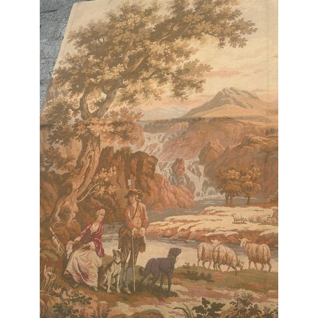Vintage French Aubusson Style Jacquard Tapestry by Jules Pansu, 1970s For Sale - Image 3 of 18