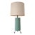 Mid Century Modern Green Ceramic Cylinder Table Lamp With Metal Tripod Base For Sale