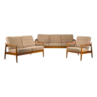Danish Modern Seating Set in Teak by Arne Vodder for France & Søn, 1960s, Set of 3 For Sale