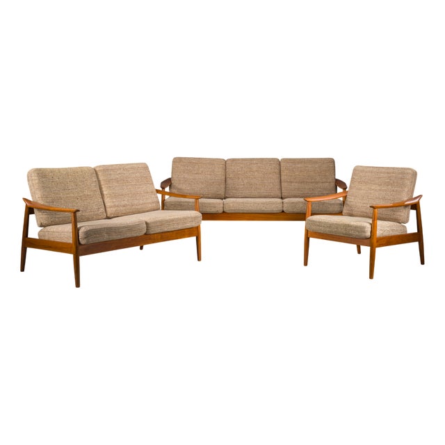 Danish Modern Seating Set in Teak by Arne Vodder for France & Søn, 1960s, Set of 3 For Sale