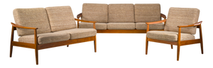 Danish Modern Seating Set in Teak by Arne Vodder for France & Søn, 1960s, Set of 3
